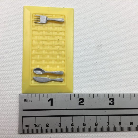 Fisher Price Table Dollhouse Furniture Dining Room Set Chairs Silverware Place S - Picture 11 of 16